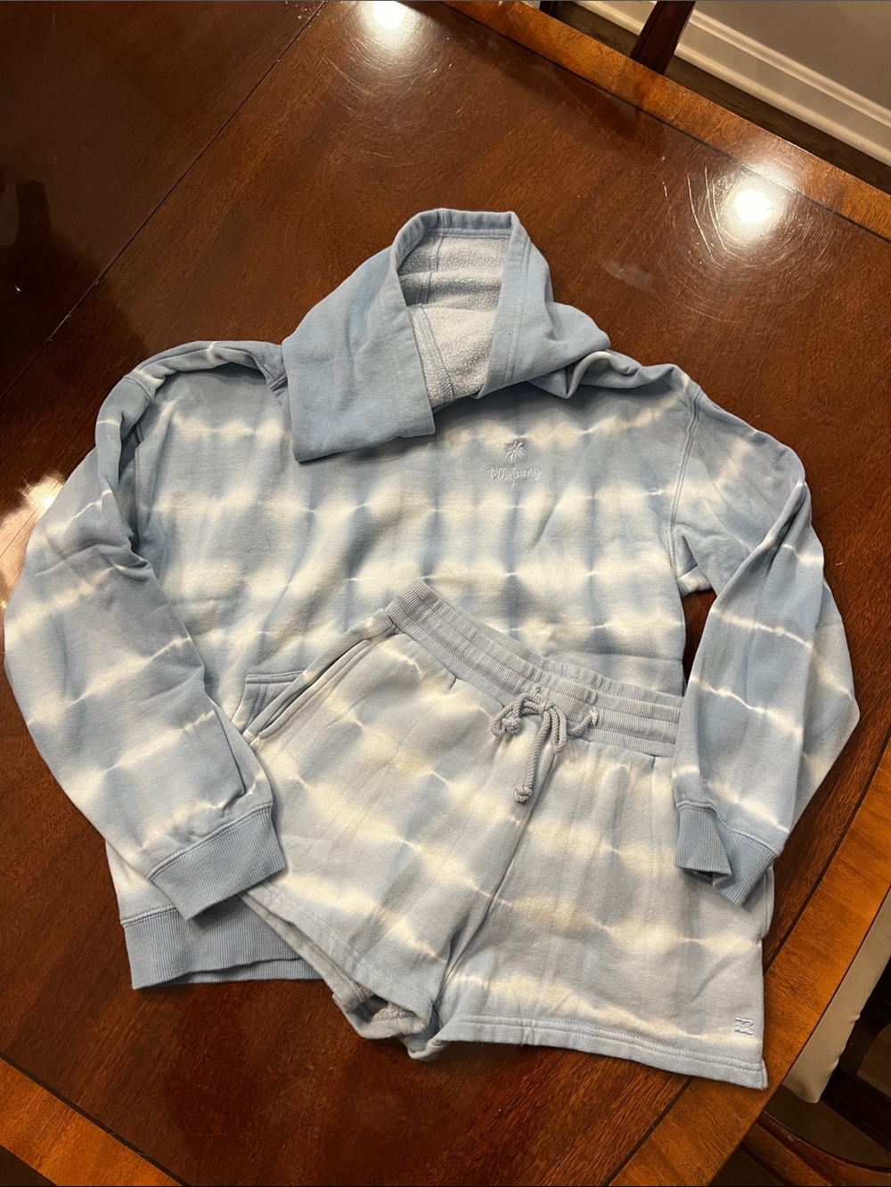 Billabong Light Blue Cozy Fleece Hoodie Set